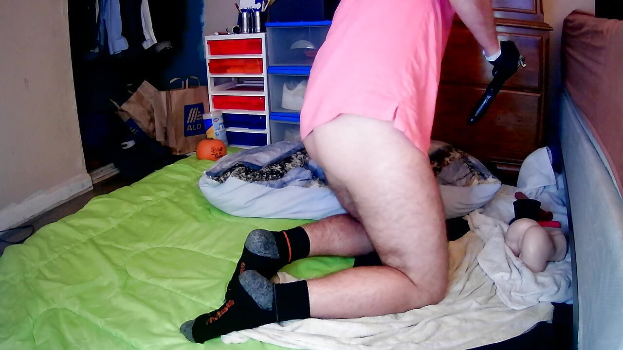 Creamy strokes with curvy black dildo