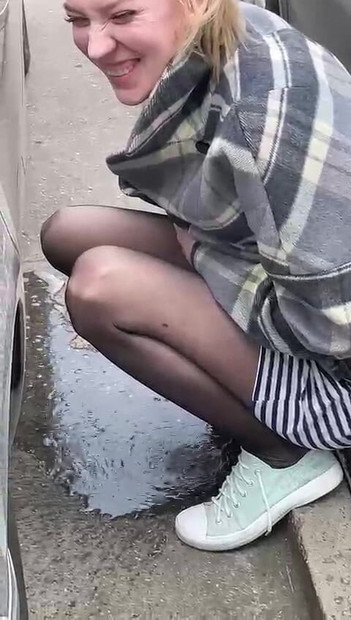 pissing like a cow in public