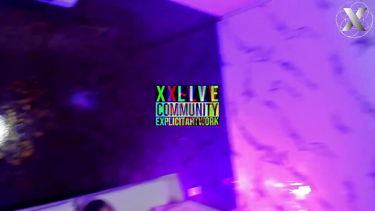 Black Dildo Against Her White Pussy