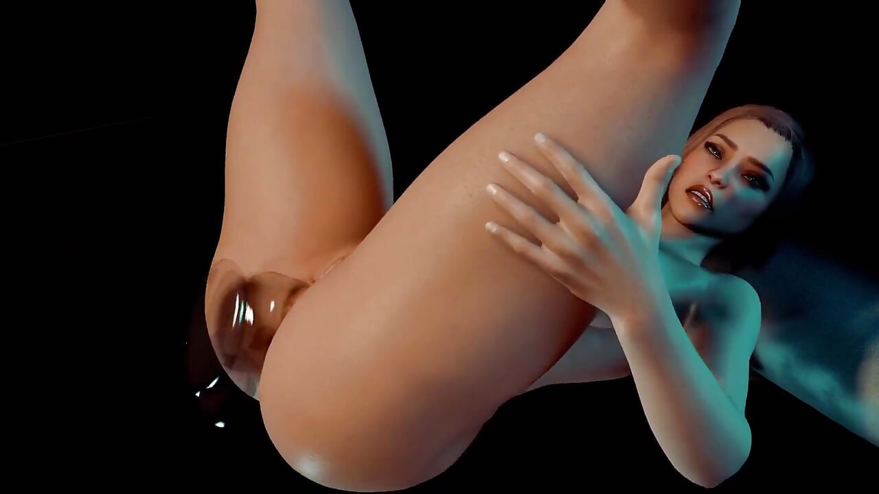 Busty Girl Has Anal Glass Dildo - 3D Porn
