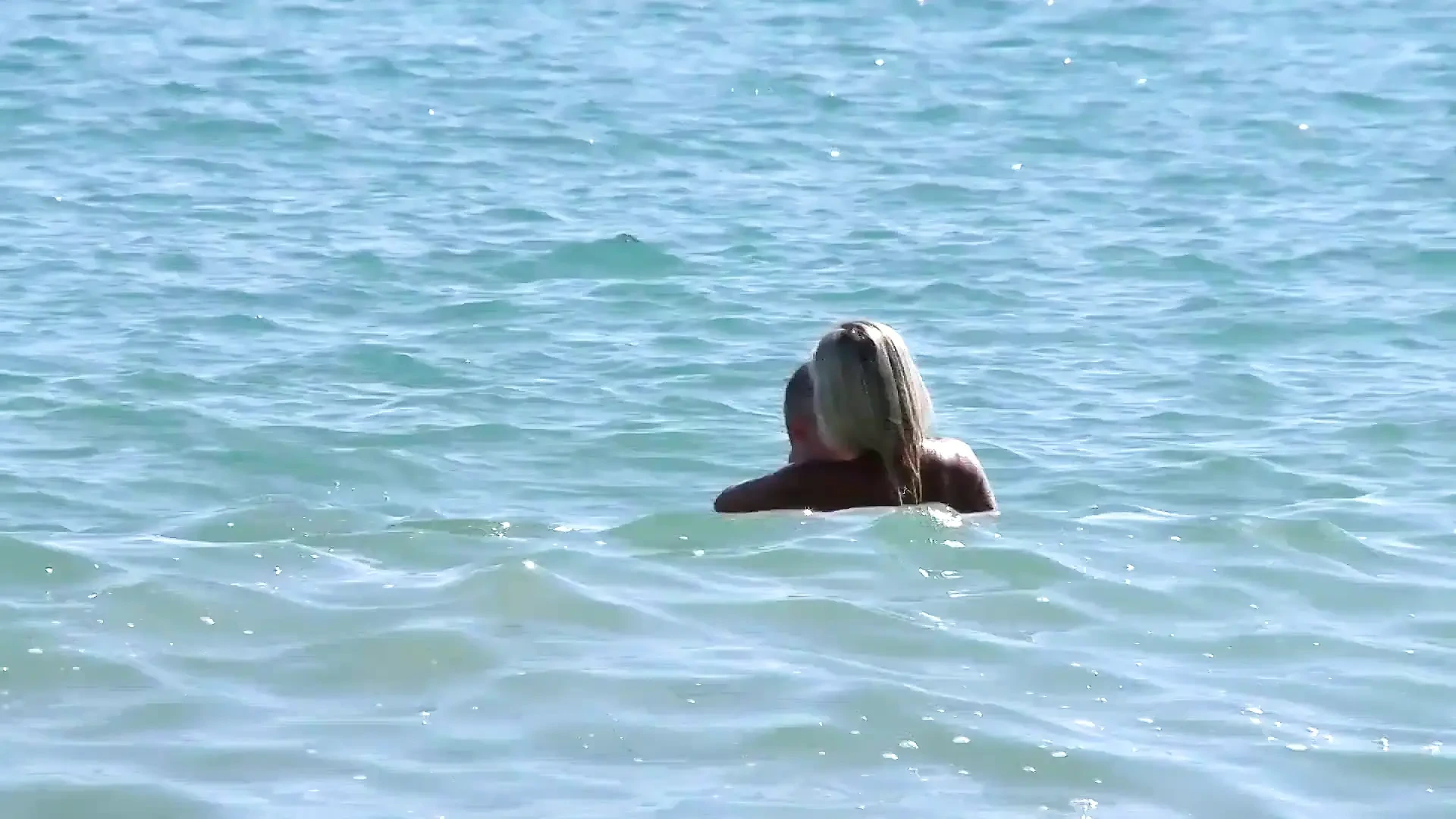 Blonde slut dped at the beach