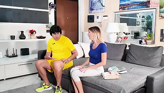 Stepmom Gets Excited to Provoke Her Stepson's Virgin Friend by Showing Him Her Photo Album