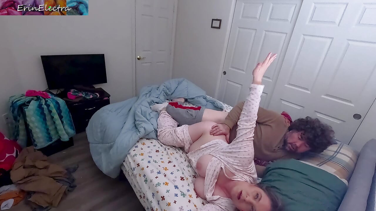 Bare bottom stepsister shares a bed with stepbrother