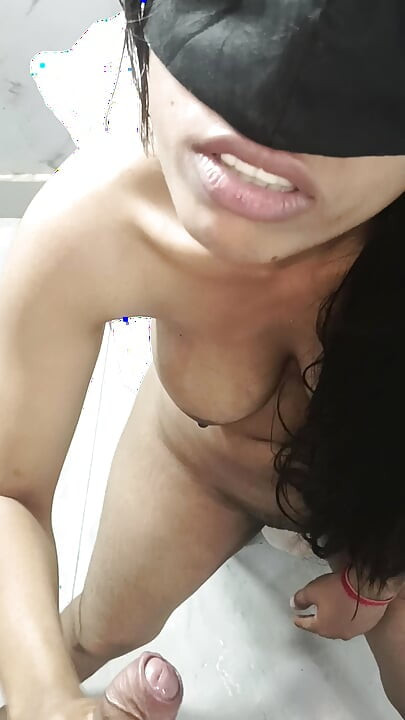 They positioned Miss Mahi in a doggy-style pose in front of the mirror and fucked her