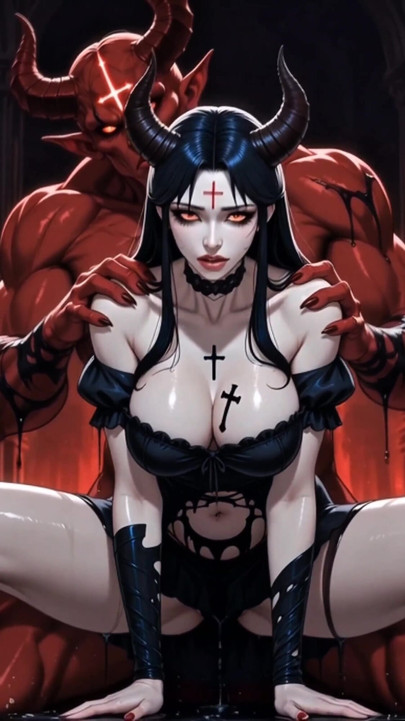 La vergine gotica ha evocato il signore del demone sbagliato -hardcore corruzione e creampie | Clip 1