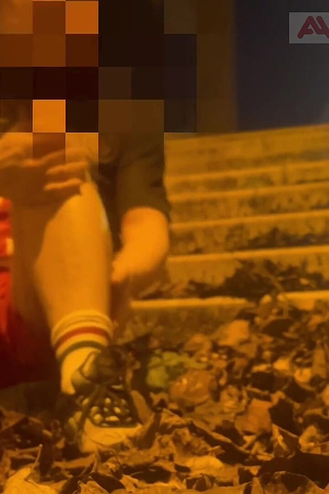 Amateur Boy in Football Gear Caught Wetting Himself in the Street