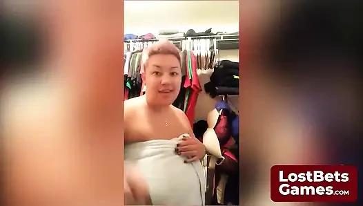 The Final Strip Game Loser, Left in Just Her Bra