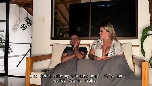 My horny brother-in-law is staying over, so I decide to ride his big, hairless cock with my MILF pussy until it's full of cum!