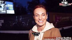 Skinny red haired German woman during a pov Fuck date in public