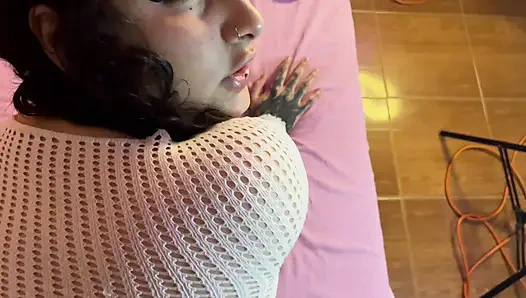 Colombian gothic slut bitch fucks her stepbrother until she makes him cum in her big ass