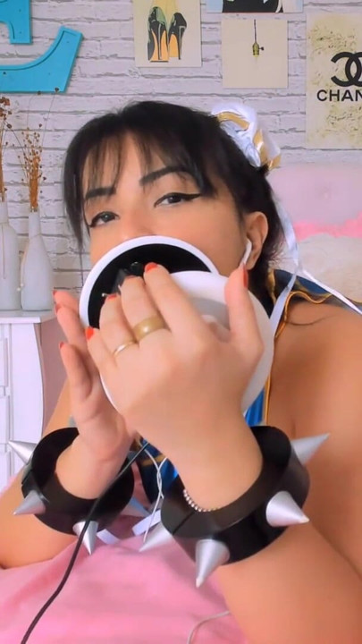 ASMR PORN INTENSE CHUN LI COSPLAY EMANUELLY RAQUEL EAR LICKING AHEGAO BLOWJOB AND TITSFUCK | Clip 1