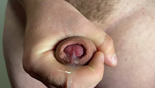 Uncut dick cumshot closeup