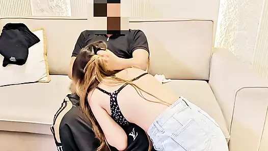 Boss and Secretary. I Got Promotion After Just I Came From My Marriage in My Boss's Cabin.