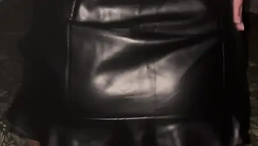 (no Need to Rotate Your Phone) the Party Got Hot in a Leather Mini Skirt and Extra-tiny Thong! Part 1