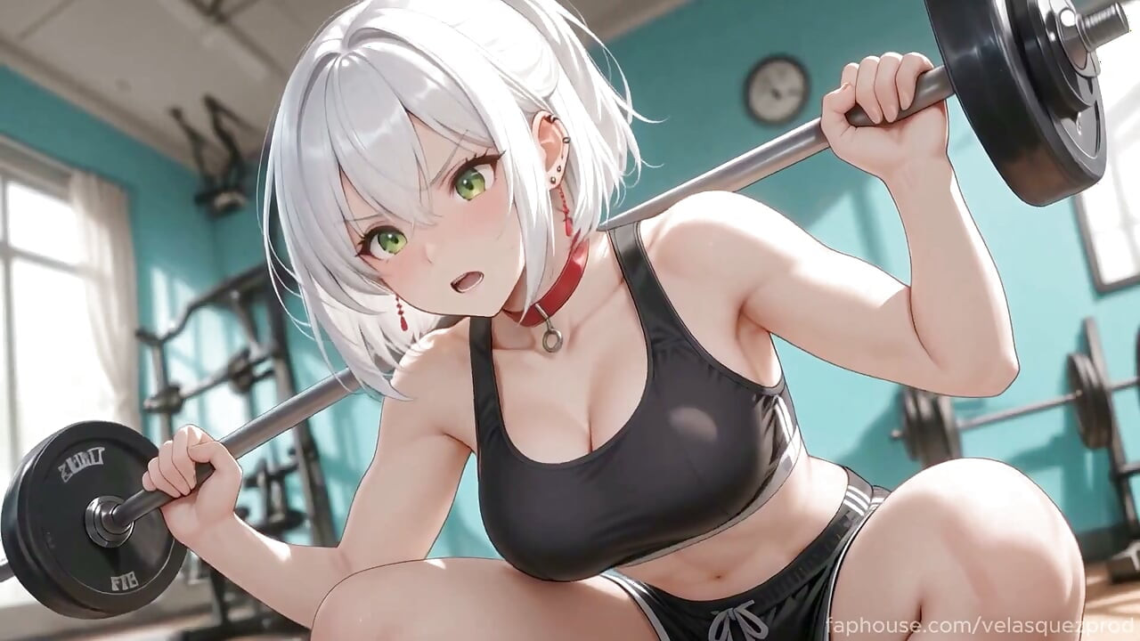 Gym Stranger & White-haired Girl From Workout to Hardcore Fuck. Hentai Anime Ai Porn