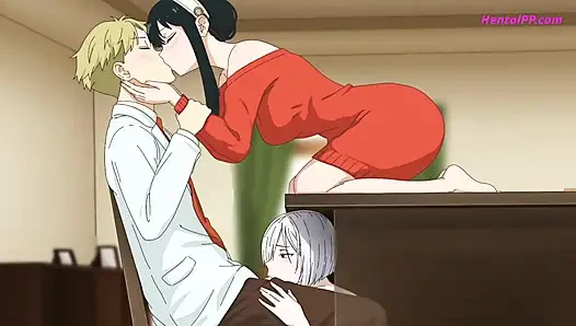 Two Girls, One Desk, Infinite Positions – Fiona and Yor Share Loid's Cock