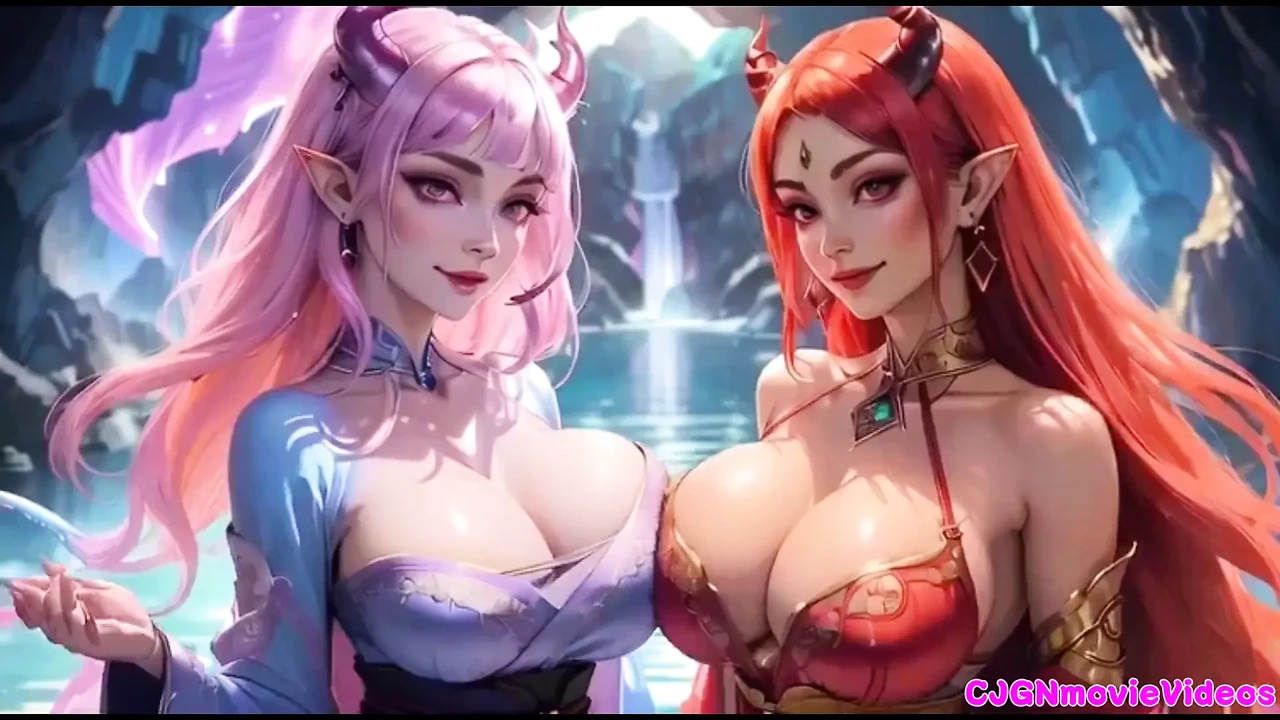 Lesbians kiss together, Ai animation