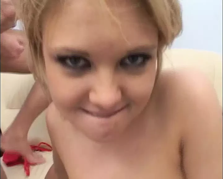 Sweet German girl gets her face covered with multiple cumshots