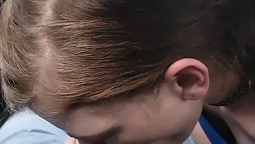 Pretty babe gives an amazing blowjob in the car