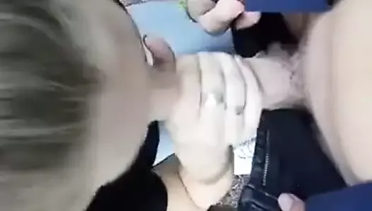 My best friend's girlfriend gives me a blowjob on the street