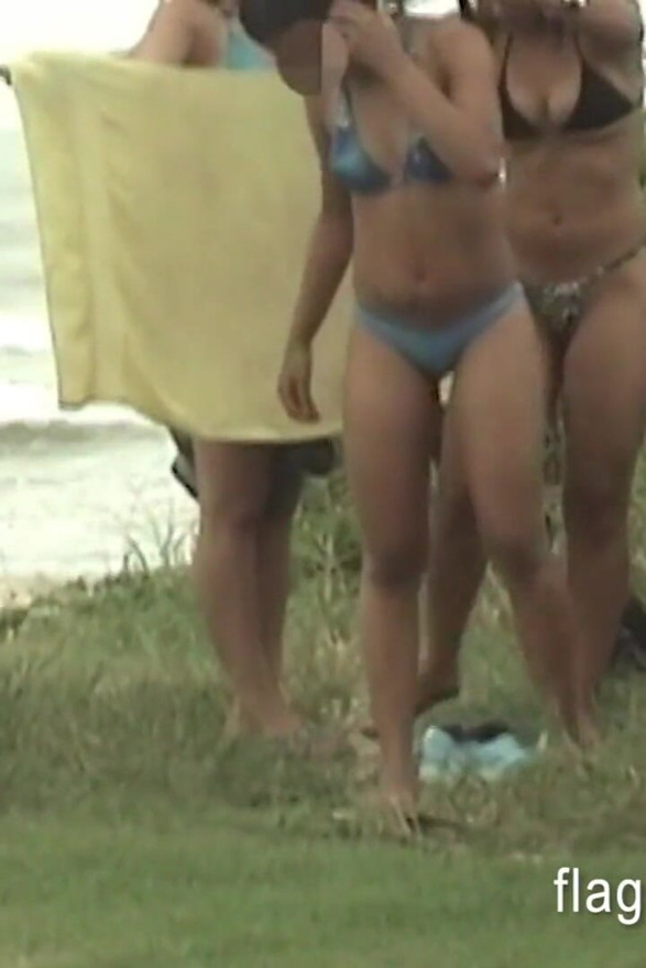 My Stepsisters Changing Clothes Naked on the Beach