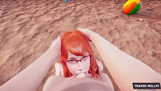 Plaj günü: kızıl saçlı üvey kız kardeşle çıplaklar plajı