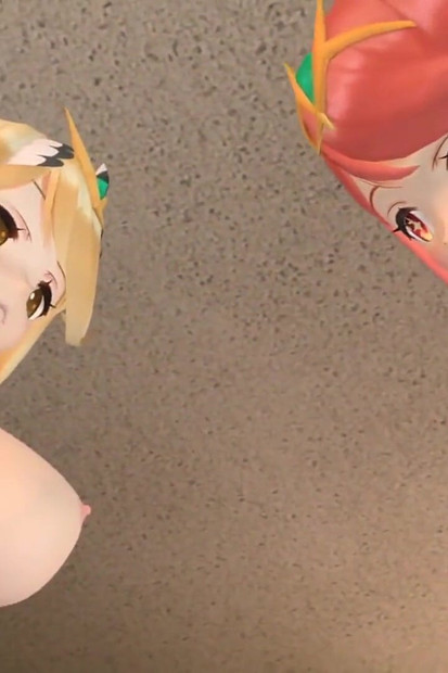 Mythra X Pyra X Nia - Penetracija u uši (futa Shemale)