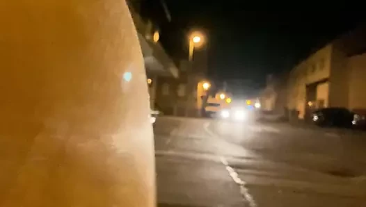 Austrian porn video – Crossdresser having fun outside in the dark
