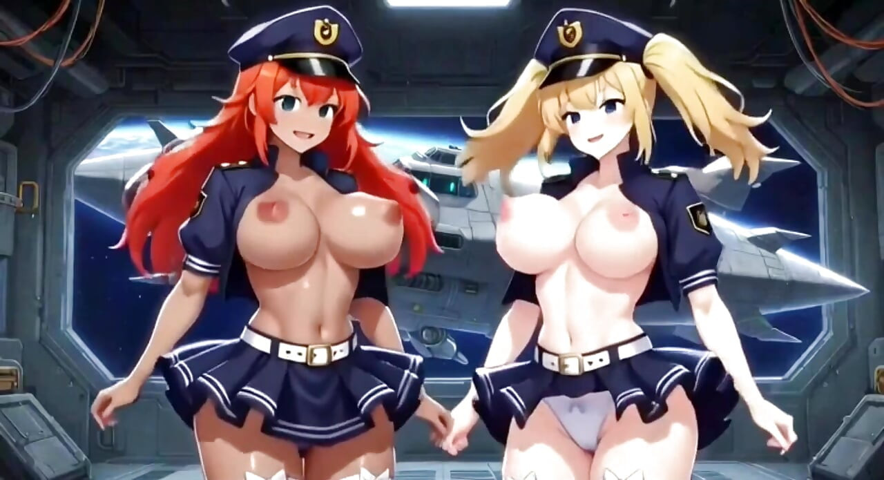Cute Anime Police Officer in Space Station, Ai Animation