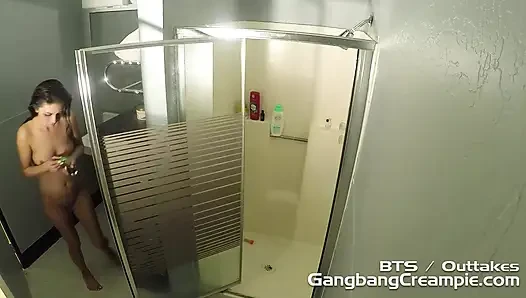 Latina kara begrüßt den fleisch-blowbang