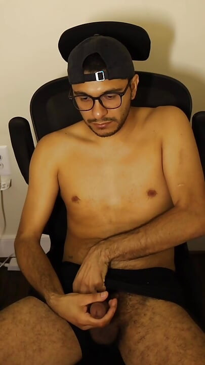 Up View of me jacking off to porn