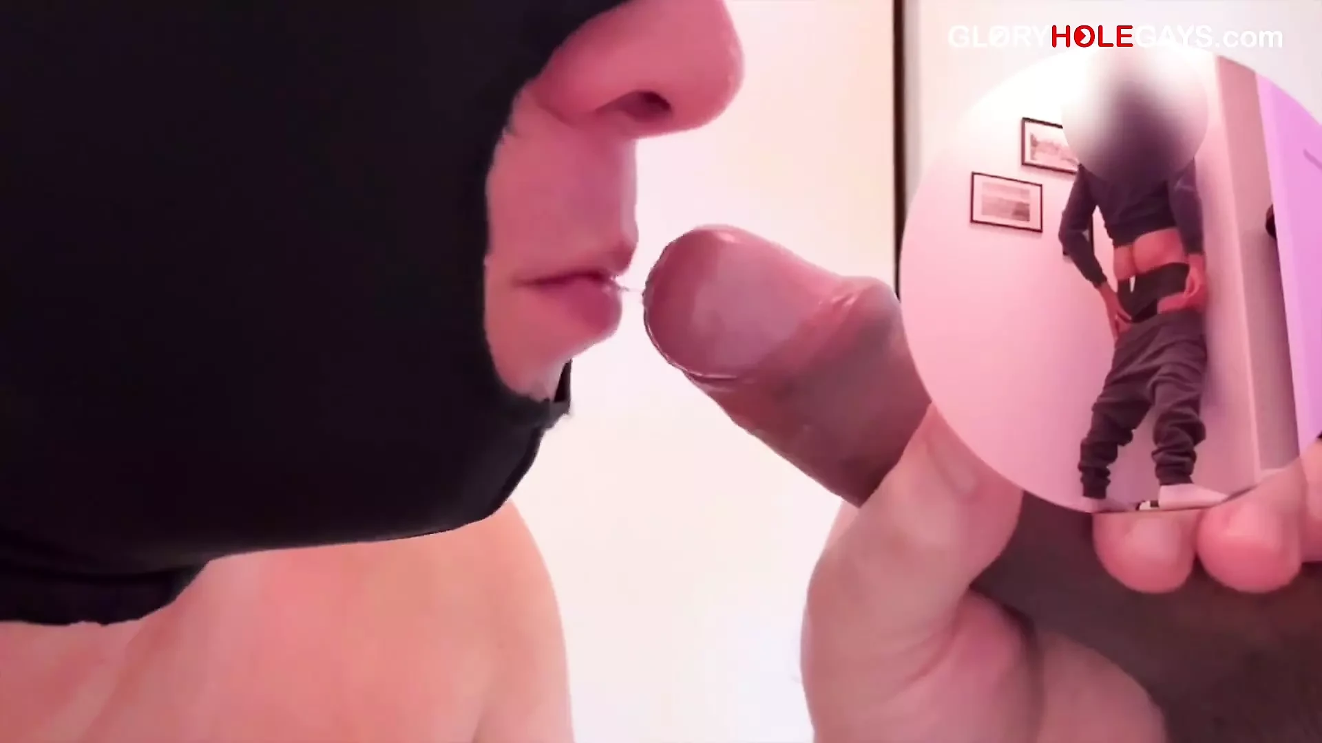 Hetero-schwanz am gloryhole - zunge bis er kommt