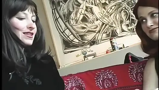 2 y2k hairy girls turn lez and lick pussies