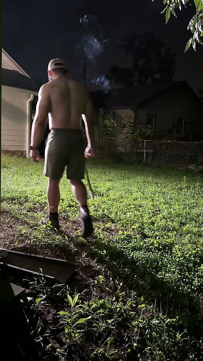 Backyard Cigar, Cum and Piss
