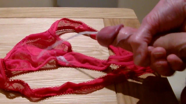 Heavy cumshot into panties