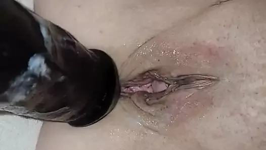 Huge bbc fuck my pussy good and hard bbc dildo play huge brutal pussy stretch with black cock