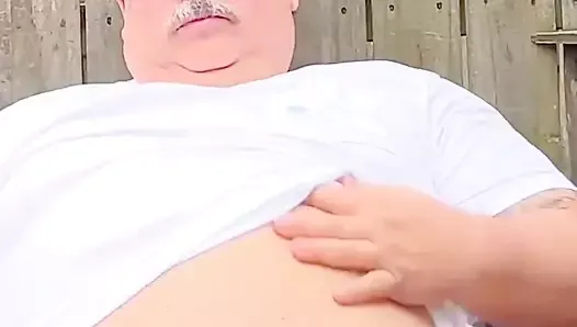 Chubby Fat Coach Has Huge Low Hangers and Exposed Hole