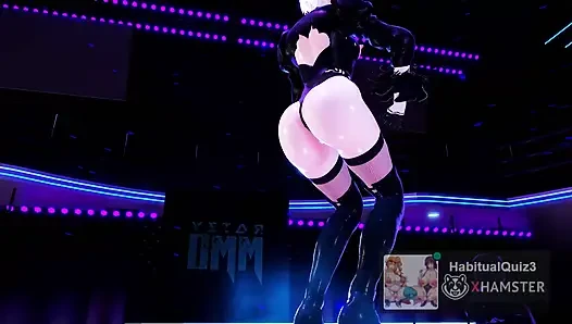 mmd r18 2B Chewy Nier Automaten cosplay dicker arsch will hart betrügende königin ficken, pelziges 3d-hentai mit großem dildo