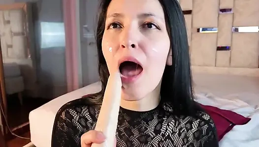 Sloppy Dildo Play: Leaving my face soaked until dripping