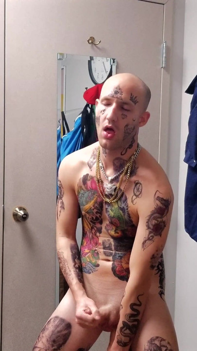 Face Tatted Dildo Fucking