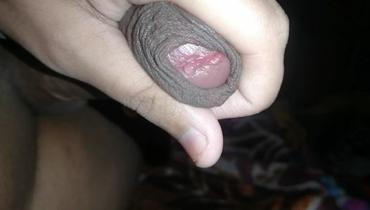 Hot Precum came out while jerking my Big Brown Cock