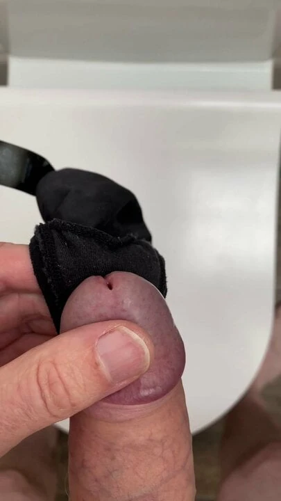 Cum in wifes black thong