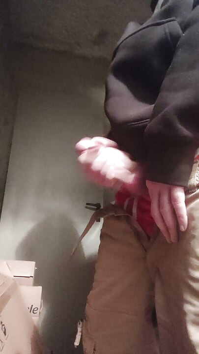 Jerking off in the building's cellar