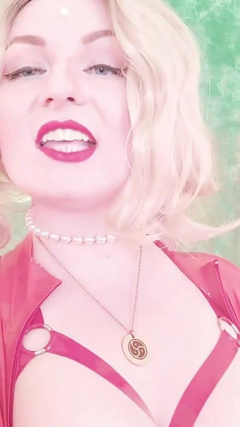 Captivating moment from "SISSY training, JOI jerk off instructions, CEI cum eating instructor. Red LATEX catsuit Arya Grander"