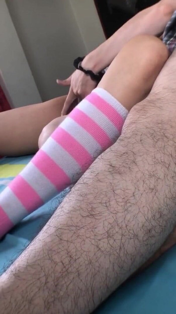 Captivating moment from "Fingering my stepsister wet pussy after school class when my stepfather go out to fuck with"