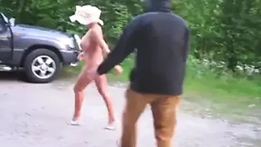 German step mom naked in public