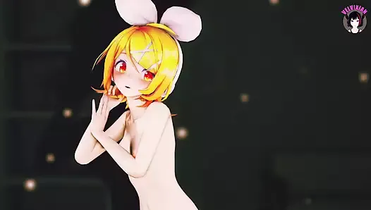 Rin танцует + постепенно раздевается (3D хентай)