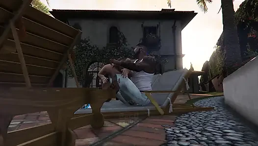 GTA 5 Franklin dan Amanda - kepergok lagi menatap balkon (bagian 1)