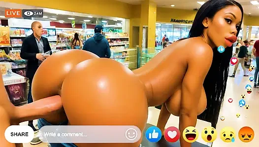 Riesiger arsch, ebenholz-tussi-böse werden in der Öffentlichkeit live auf Facebook gefickt