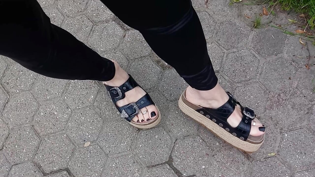 showing my feet on a walk